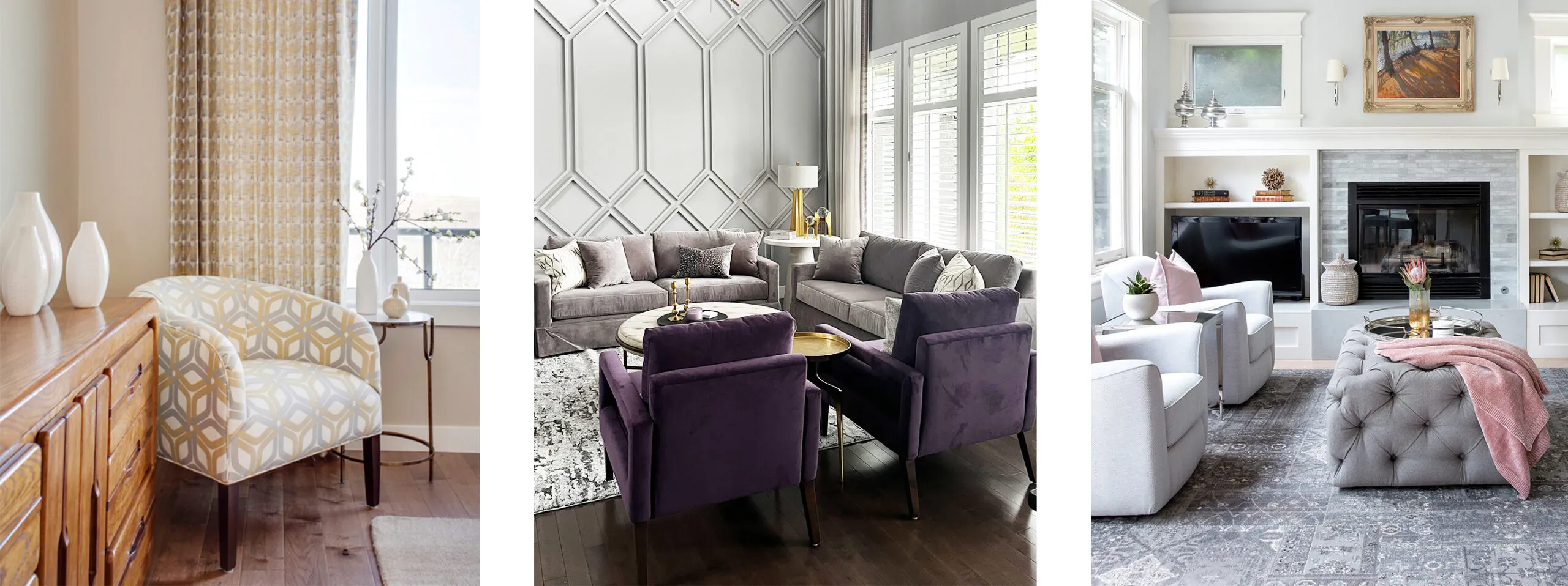 Three examples of custom furniture designed for homes.