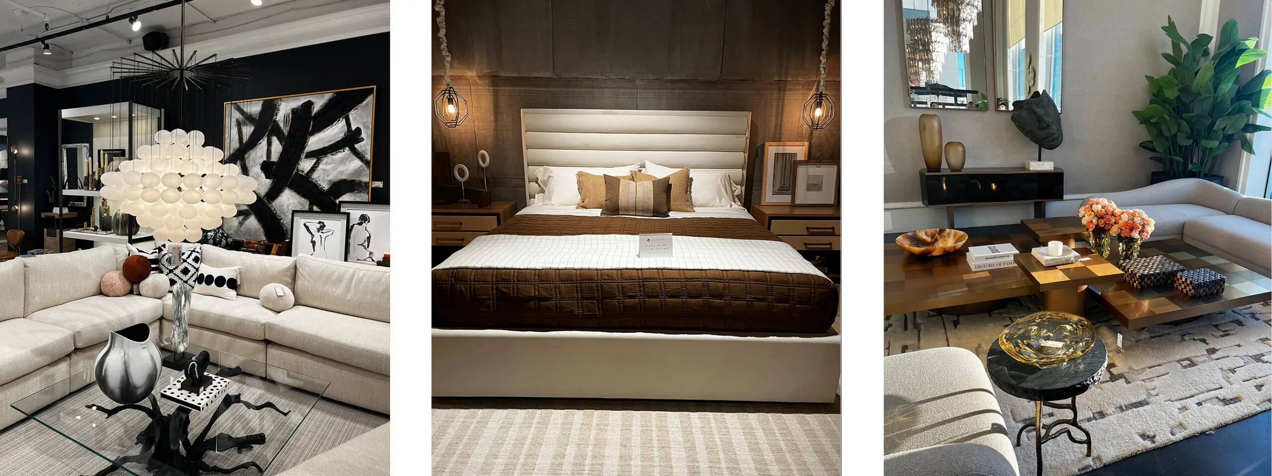 Three designer show rooms at High Point Market.